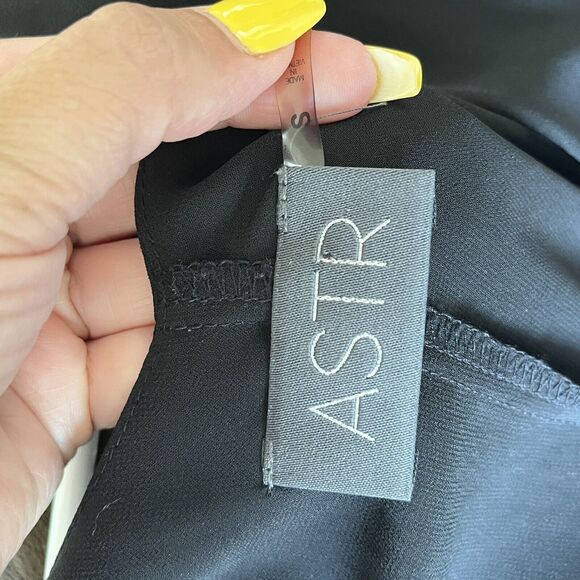 ASTR Cocktail Dress Size Small Lace Trim Black Formal Party Mini Shift REVOLVE - Picture 7 of 9